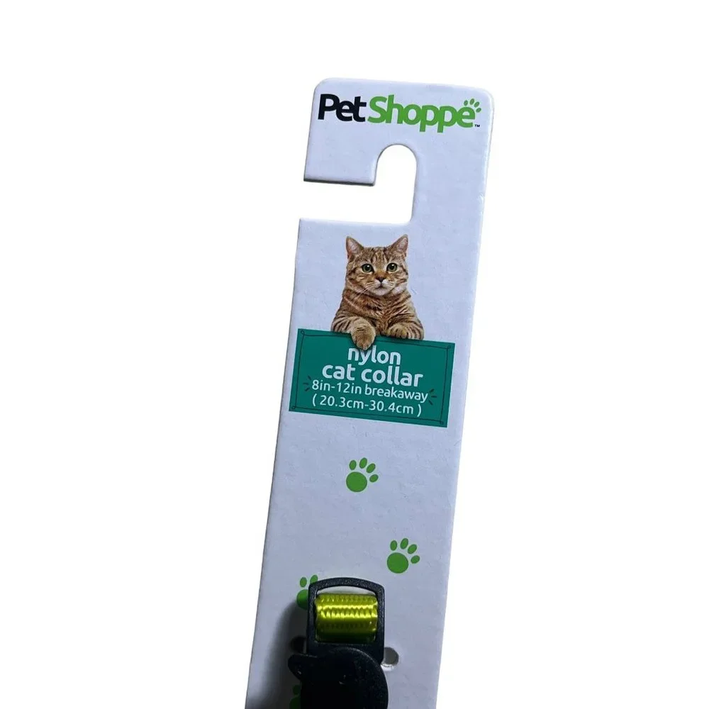 Cat Collar Nylon Neon Green PetShoppe Collar Size 8in-12in Breakaway